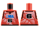 Part No: 973bpb188  Name: Torso Basketball Jersey Tank Top with Black Trim, NBA Logo, and Black Number  6 Pattern