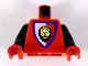 Part No: 973p4dc03  Name: Torso Castle Royal Knights Lion Head on Red/White Shield Pattern / Black Arms / Red Hands