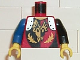 Part No: 973pb0074c02  Name: Torso Castle Dragon Knights Dragon Face breathing Fire Pattern / Black Arm Left / Blue Arm Right / Yellow Hands