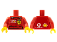 Part No: 973pb0390c02  Name: Torso Racers Ferrari Front, Vodafone Back (Stickers) without Driver Name Pattern / Red Arms / Yellow Hands