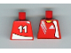 Part No: 973pb0450  Name: Torso Soccer Adidas Logo Red No.11 Pattern (Stickers)