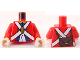 Part No: 973pb0527c02  Name: Torso Imperial Soldier Uniform Jacket with Blue and Gold Trim over White Shirt with Buttons, Crossbelts with Oval Clasp, Dark Brown Ammo Pouch on Back Pattern (Redcoat) / Red Arms / Light Nougat Hands