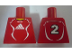 Part No: 973pb0554  Name: Torso Soccer Adidas Logo, Red and White No.2 Pattern (Stickers)