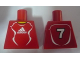 Part No: 973pb0556  Name: Torso Soccer Adidas Logo, Red and White No.7 Pattern (Stickers)