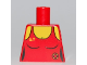 Part No: 973pb0710  Name: Torso Female Swimsuit with Lifeguard Ring and Yellow 'G.T' Pattern