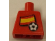 Part No: 973pb0769  Name: Torso Soccer Red/White Team, Spanish Flag Sticker Front, Black Number Sticker Back Pattern (specify number in listing)