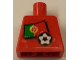Part No: 973pb0776  Name: Torso Soccer Red/White Team, Portuguese Flag Sticker Front, Black Number Sticker Back Pattern (specify number in listing)