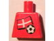 Part No: 973pb0811  Name: Torso Soccer Red/White Team, Danish Flag Sticker Front, Black Number Sticker Back Pattern (specify number in listing)