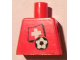 Part No: 973pb0820  Name: Torso Soccer Red/White Team, Swiss Flag Sticker Front, Black Number Sticker Back Pattern (specify number in listing)