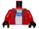 Part No: 973pb2261c01  Name: Torso Plaid Flannel Shirt over T-Shirt with Ford Logo Pattern / Red Arms / Black Hands