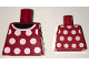 Part No: 973pb2428  Name: Torso Red Dress Top with White Collar and Polka Dots Front and Back Pattern