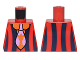 Part No: 973pb2512  Name: Torso Jacket with Dark Blue Vertical Stripes over Orange Collared Shirt and Lavender and Orange Tie Pattern