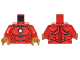 Part No: 973pb2645c01  Name: Torso Armor with Silver Plates and Blue and White Hexagon Arc Reactor Pattern / Red Arms / Pearl Gold Hands