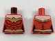 Part No: 973pb2979  Name: Torso Female Outline and Gold Trim and Belt, Eagle Trim Pattern (Wonder Woman)