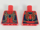 Part No: 973pb3042  Name: Torso Spider-Man Dark Blue and Gold Spider and Trim, Black Webs Pattern