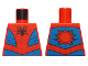 Part No: 973pb3367  Name: Torso Spider-Man Costume 10 Black Spider, Dark Red Webbing, Blue Vest and Belt Pattern