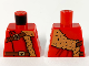 Part No: 973pb3700  Name: Torso Medium Nougat Fur Stole, Reddish Brown Shoulder Strap and Belt with Gold Buckles Pattern