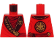 Part No: 973pb4045  Name: Torso Ninjago Robe, Dark Red Shirt, Wide Black Hems with Gold Characters and Dragon Pattern