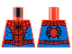 Part No: 973pb4166  Name: Torso Spider-Man Costume 12 Black Spider, Black Webbing, Blue Vest and Belt Pattern