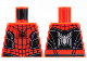 Part No: 973pb4527  Name: Torso Spider-Man Black Spider, Webbing and Vest, Silver Trim Lines Pattern