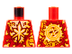 Part No: 973pb4631  Name: Torso Tunic, White and Bright Light Orange Energy, Ninjago Logogram Letter K Pattern