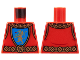 Part No: 973pb4841  Name: Torso Castle Surcoat, Gold Collar and Belt, Lion with Raised Foot on Blue Shield Emblem Pattern