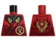 Part No: 973pb5229  Name: Torso Robe Dark Red Straps, Gold Buckles, Ninjago Logogram Letter K and Dragon Head and Orb on Back Pattern