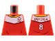 Part No: 973pb5230  Name: Torso Soccer Uniform, Yellow Collar, White Shoulder Panel, Dark Red Dice Logo, 'OSHOALA 8' on Back Pattern