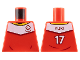 Part No: 973pb5231  Name: Torso Soccer Uniform, Yellow Collar, White Shoulder Panel, Dark Red Dice Logo, 'YUKI 17' on Back Pattern