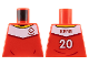 Part No: 973pb5232  Name: Torso Soccer Uniform, Yellow Collar, White Shoulder Panel, Dark Red Dice Logo, 'KERR 20' on Back Pattern