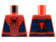 Part No: 973pb5356  Name: Torso Spider-Man Costume with Dark Silver Webbing, Black Spider with Short Legs, Dark Blue Side Panels and Waist Pattern