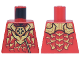 Part No: 973pb6504  Name: Torso Robe with Gold and Dark Orange Dragon Head and Armor, Dark Red Scales Pattern
