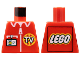 Part No: 973px131a  Name: Torso TV Logo, Zipper and ID Badge Pattern - LEGO Logo on Back
