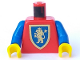 Part No: 973px138c01  Name: Torso Castle Crusaders Gold Lion Shield Pattern / Blue Arms / Yellow Hands