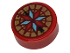 Part No: 98138pb370  Name: Tile, Round 1 x 1 with Dark Red, Bright Light Blue and Gold Compass Pattern