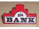 Part No: BA007pb01  Name: Stickered Assembly 8 x 1 x 4 with 'BANK' and Dollar Sign Pattern (Sticker) - Set 6765