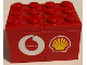 Part No: BA109pb01R  Name: Stickered Assembly 4 x 3 x 2 with Shell and Vodafone Logos Pattern Model Right Side (Sticker) - Set 8654 - 2 Container, Cupboard 2 x 3 x 2 - Solid Studs