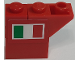Part No: BA201pb01L  Name: Stickered Assembly 3 x 1 x 2 with Italian Flag on Red Background Pattern Model Left Side (Sticker) - Set 8157 - 1 Brick 1 x 1, 1 Brick 1 x 2, 1 Slope, Inverted 45 2 x 1