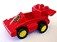 Part No: duploracer01  Name: Duplo Car Formula One with Yellow Wheels and Yellow Number 1 Pattern