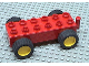 Part No: duppull  Name: Duplo Car Base 2 x 6 Pullback Motor with Yellow Wheels, Black Tires