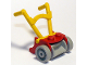 Part No: fabad2  Name: Fabuland Utensil Lawnmower with Light Gray Wheels and Yellow Handles