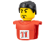 Part No: mcsport2pb01  Name: Sports Promo Figure Head Torso Assembly McDonald's Set 2 (7924) with Red '11' on White Background Pattern (Sticker) - Set 7924