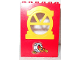 Part No: x636c02pb06  Name: Fabuland Building Wall 2 x 6 x 7 with Round Top Yellow Window and Tire, Cramp and Screw Pattern (Sticker) - Set 3670