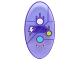 Part No: 92747pb08  Name: Minifigure, Shield Oval with Dimensions Keystone Symbol with White, Lime and Medium Azure Circles and Lightning Bolt Pattern