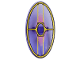 Part No: 92747pb13  Name: Minifigure, Shield Elliptical with SW Gungan Patrol Shield with Dark Pink Glow in Center Pattern