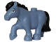 Part No: 112160pb02  Name: Horse, Friends Style, Pony with Molded Black Mane and Tail and Printed Black Eyebrow and Eyelash, White Eye Pattern (Blackberry)