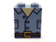 Part No: 3245cpb074  Name: Brick 1 x 2 x 2 with Inside Stud Holder with Black Outlined Open Shirt with Pockets and Reddish Brown Belt Pattern (BrickHeadz Owen Torso)