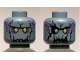 Part No: 3626cpb1962  Name: Minifigure, Head Dual Sided Alien with Yellow Eyes, Jagged Rock Mouth, Open Mouth / Closed Mouth Pattern - Hollow Stud