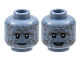 Part No: 3626pb3007  Name: Minifigure, Head Dual Sided Alien, Dark Bluish Gray Contours, Grin / Open Smile Pattern