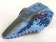 Part No: 40387px1  Name: Dinosaur Head Toothed, Jaw Top with Pin, Set 6721 Pattern - Dark Gray, Red, and Dark Blue